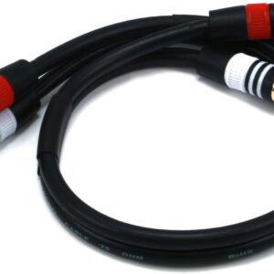 Monoprice 1.5ft Premium 2 RCA Plug/2 RCA Plug M/M 22AWG Cable - Black