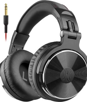 OneOdio Wired Over Ear Headphones Hi-Res Studio Monitor & Mixing DJ Stereo Headsets with 50mm Drivers and 1/4 to 3.5mm Jack for AMP Computer Recording Podcast Keyboard Guitar Laptop – Black
